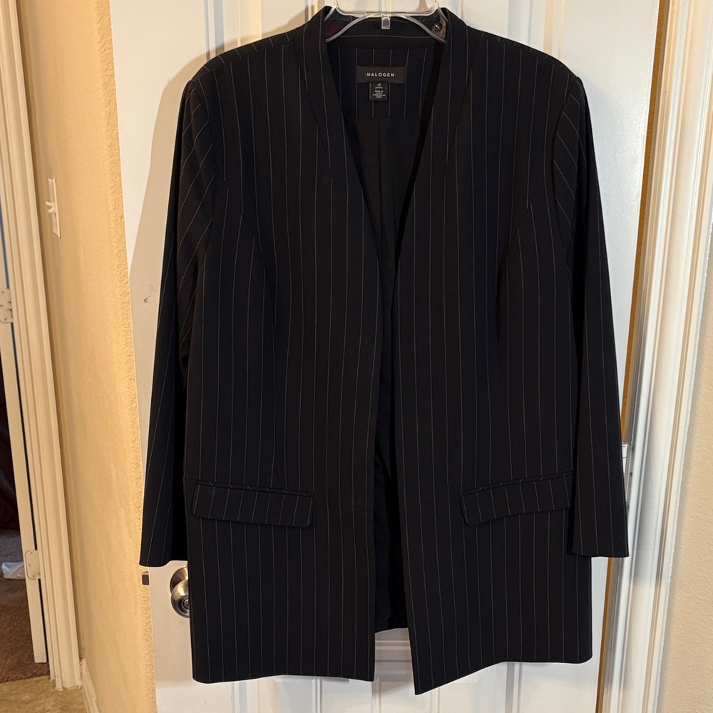 Halogen Black Pinstripe Blazer